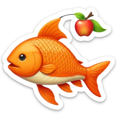 carp streamer hanging apple emoji style sticker