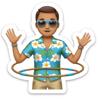 man Hula hoopin hands on hip sticker