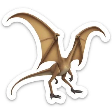 pterodactyl with hands and two legs sticker