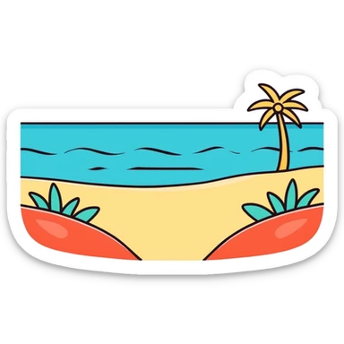 colorful beach windmill spinning in pleasant ocean breeze sticker