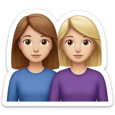 Two best Friends (Girls) one has   Hair and the oder has blonde hair sticker
