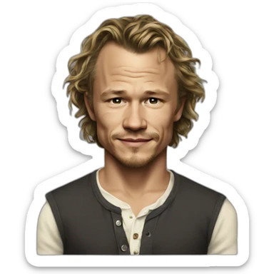 Heath Ledger wearing henley sticker