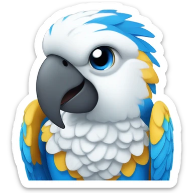 Blue And white Parrot Smile sticker