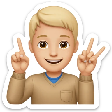 Yvl hand sign only 3 fingers up sticker