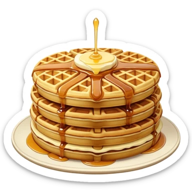 a waffle cake with pancakes sticker
