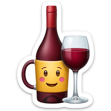 Emojis de vinho vermelho, bolsa, sticker