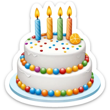 Um bolo de aniversário com o nome "Dinis" sticker