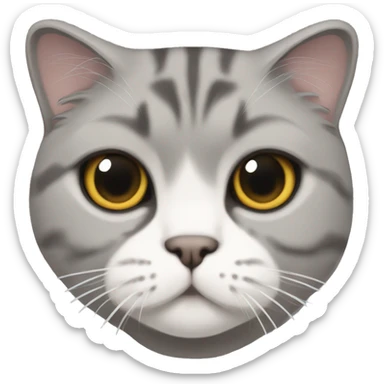 gray Scottish Fold cat  sticker