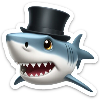 Shark with a top hat sticker