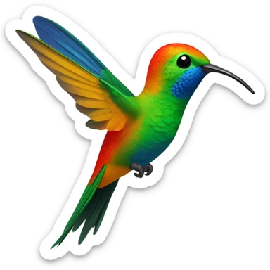 Colibrí de colores volando sticker