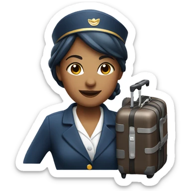 FLIGHT ATTENDANT WITH A LUGGAGE sticker