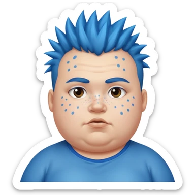 fat kid blue mohawk sticker