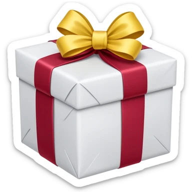 christmas gift with cranberry color and yellow bow sticker