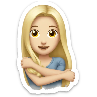 Hug blonde white sticker