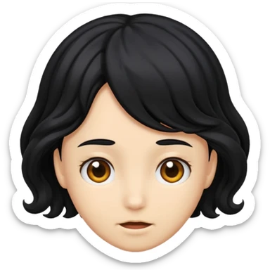 un cabello negro saliendo de cuero cabelludo sticker