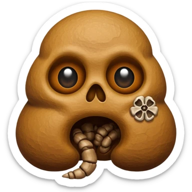 (( poop emoji))with  tiny skeletons inside sticker