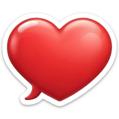 There's a red heart inside the thought speech bubble sticker