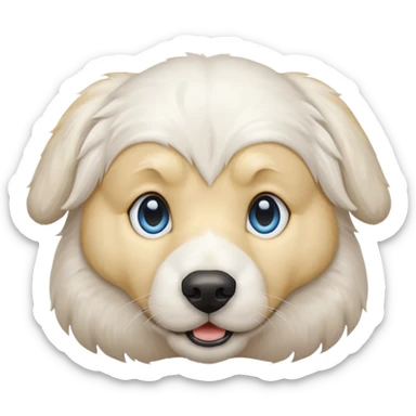 big blue eyed white dog sticker