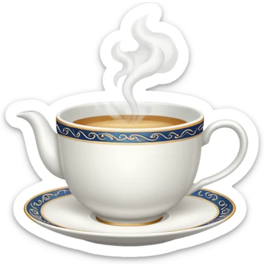 teacup with rising steam lines sticker