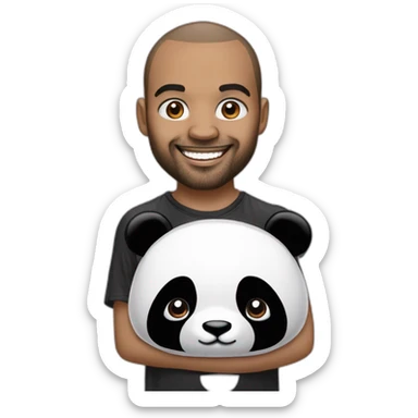 Panda qui fait un câlin à Tony parker sticker