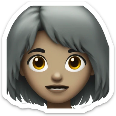 girl zombie with black hair and bangs sticker