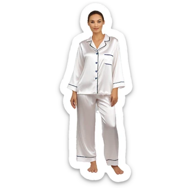 Silk pyjamas set White sticker