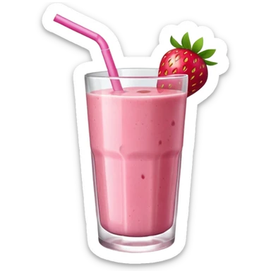 Strawberry smoothie (pink, straw) sticker