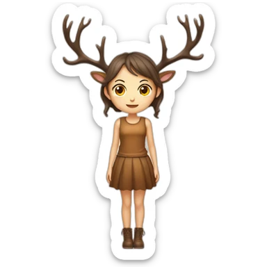deer-antlers girl stand on jelly sticker
