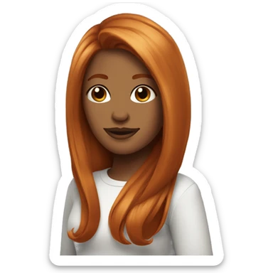 Noir cheveux lisses de couleur roux, peau flanche sticker