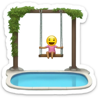 Sitting on a swing in an empty pool sticker