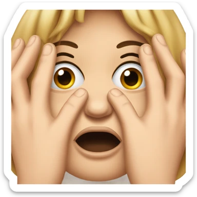 The emoji shows a face covering its eyes with one hand while peeking through the fingers, symbolizing a mix of embarrassment or fear with curiosity. sticker