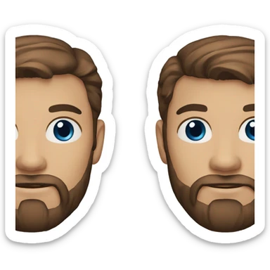 39 year old man brown hair blue eyes and a beard sticker