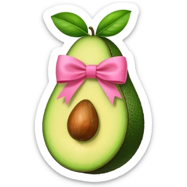 Aguacate con lazo rosa sticker