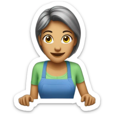 mom doing job sticker