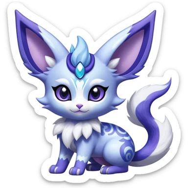 Shiny Exotic Cute Adorable Majestic Espeon-Meowstic-Hybrid-Creature with pattern-markings sticker