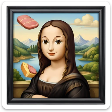  SPAM meat mona lisa renaissance landscape sticker