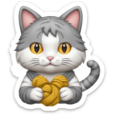 Cat crocheting sticker
