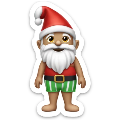 Santa gnome wearing swimsuit  sticker