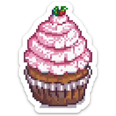 cupcake with pink icing sticker
