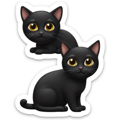 Two black cats sticker