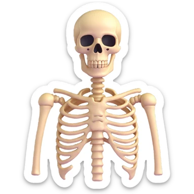 skeleton ribs without head sticker