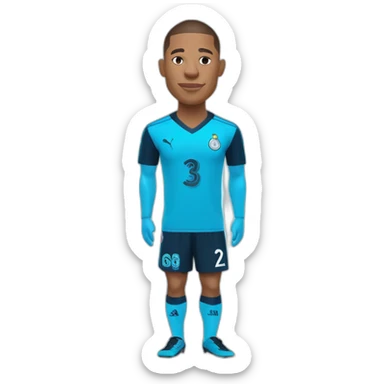 Mbappé avec le maillot de Marseille  sticker