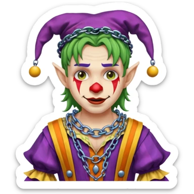 a chained up wrangled jester sticker