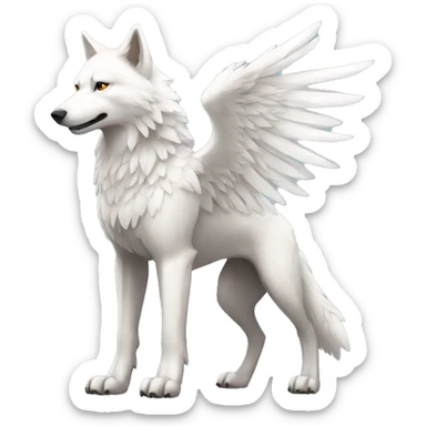 White Winged Wolf full body sticker