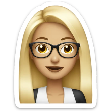 Blonde hot girl wearing glasses drinking champagne  sticker