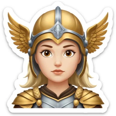 valkyrie, norse warrior woman with winged helmet, strong and heroic sticker