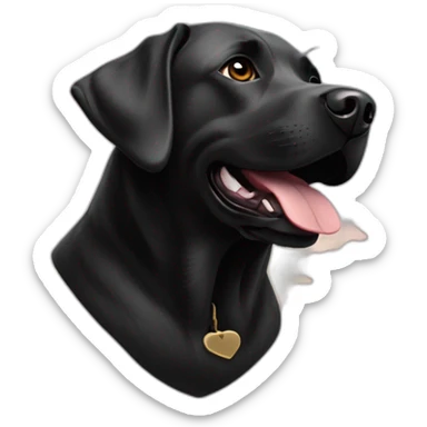 Un labrador noir qui vole dans le ciel avec une cape rouge sticker