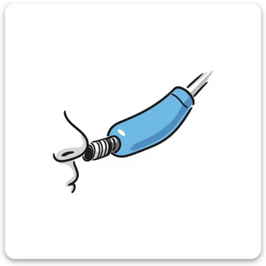 Hand-drawn blue mouthpiece bit with breathing tube for oxygen measurement, VO2 max testing equipment with nose clip sticker