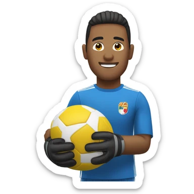 portero de futbol haciendo una parada con guantes sticker