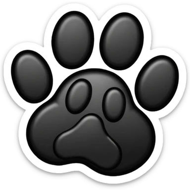 Black outline dog paw print sticker